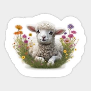 Cute baby lamb Sticker